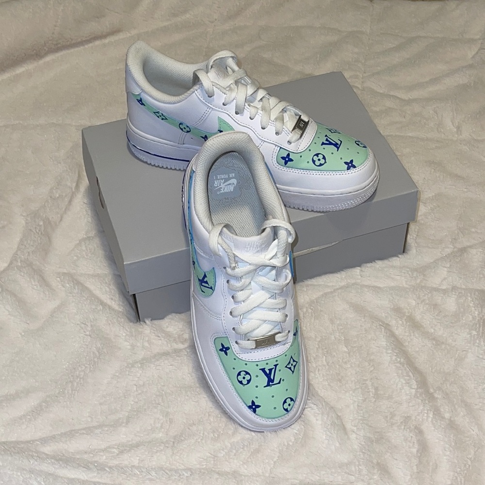 Nike Air Force 1 Custom Louis Vuitton Painted Logo